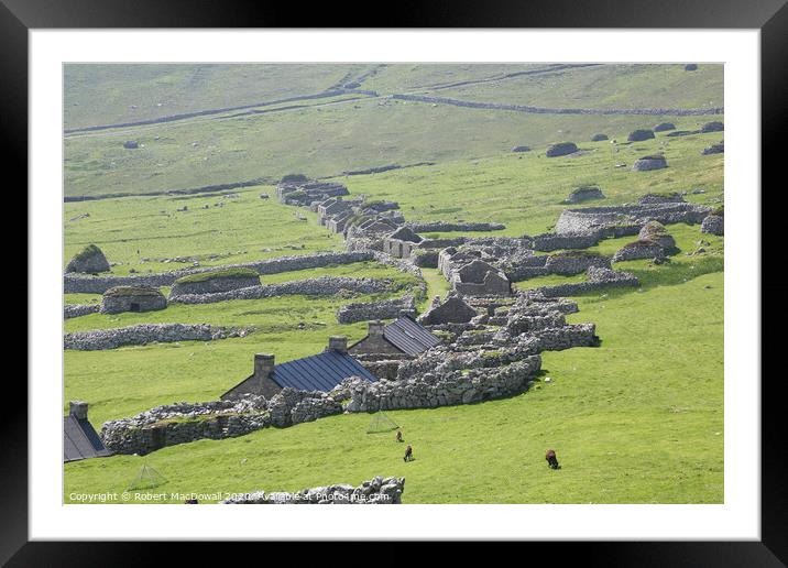 The remains of the village on Hirta, St Kilda - 2 Framed Mounted Print by Robert MacDowall