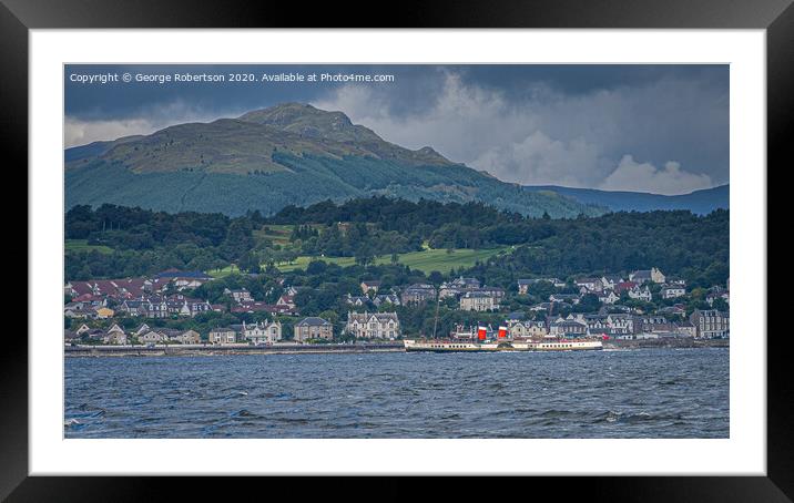 The Waverley sailing down the Clyde near Gourock Framed Mounted Print by George Robertson
