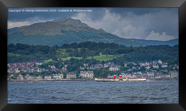The Waverley sailing down the Clyde near Gourock Framed Print by George Robertson