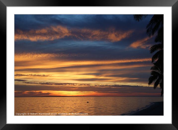 Sunset and cloudscape from Rarotonga Framed Mounted Print by Robert MacDowall