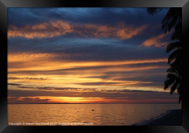 Sunset and cloudscape from Rarotonga Framed Print by Robert MacDowall