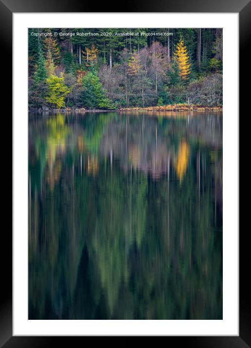 Autumn reflections on Loch Chon Framed Mounted Print by George Robertson