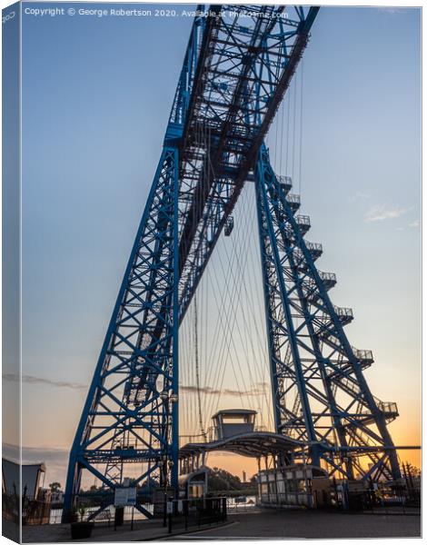 The gondala at the Middlesbrough Transporter Bridge Canvas Print by George Robertson