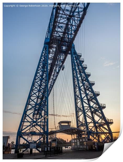 The gondala at the Middlesbrough Transporter Bridge Print by George Robertson