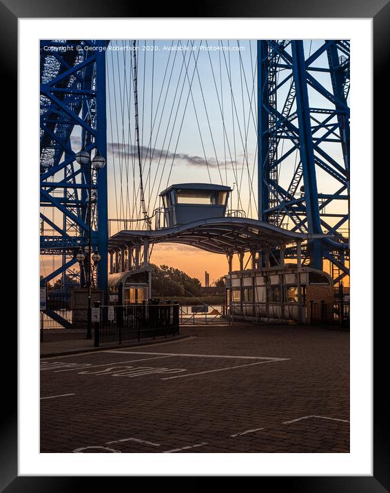 Middlesbrough Transporter Bridge Gondola at sunrise Framed Mounted Print by George Robertson