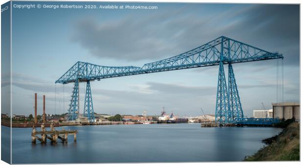 Early morning at the Middlesbrough Transporter Bridge Canvas Print by George Robertson