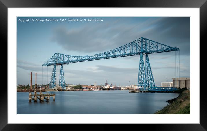 Early morning at the Middlesbrough Transporter Bridge Framed Mounted Print by George Robertson