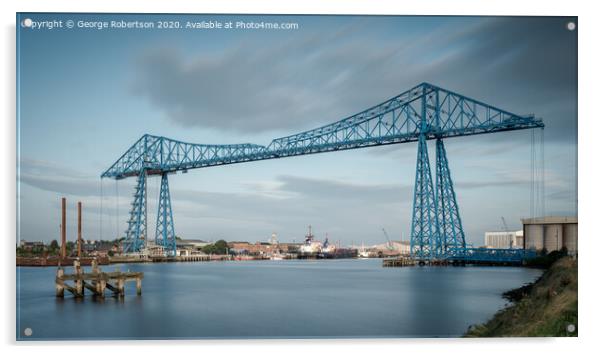 Early morning at the Middlesbrough Transporter Bridge Acrylic by George Robertson