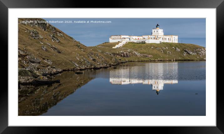 The Lighthouse at Strathy Point Framed Mounted Print by George Robertson