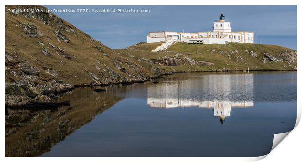 The Lighthouse at Strathy Point Print by George Robertson