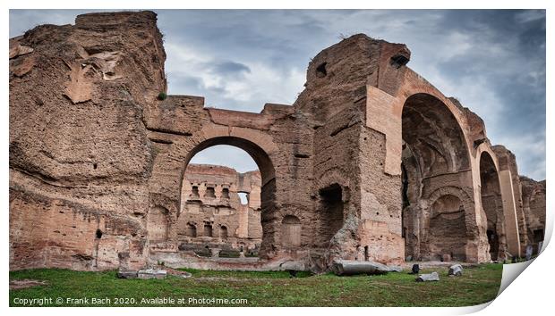 Baths of Caracalla from ancient Rome, Italy Print by Frank Bach