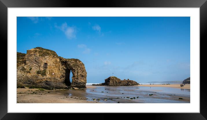 Arch Rock Perranporth Framed Mounted Print by David Wilkins