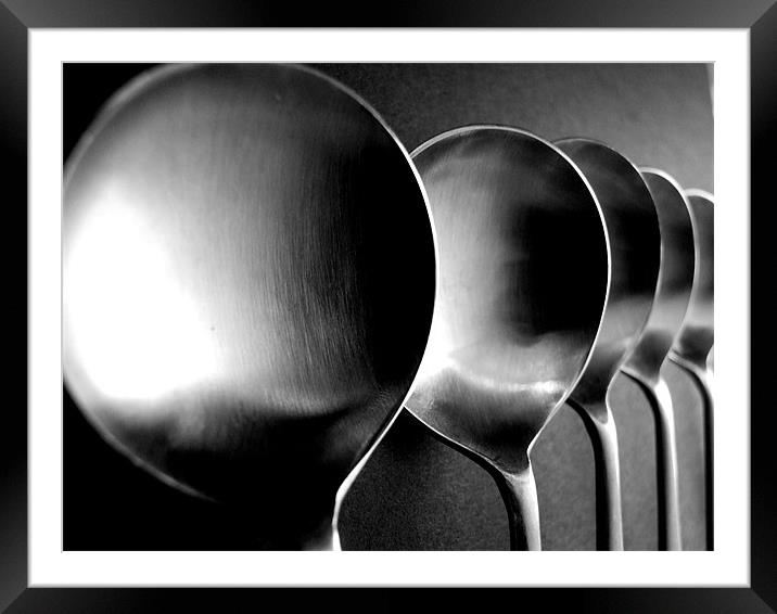 Soup Spoons - Still Life Framed Mounted Print by Victoria Limerick