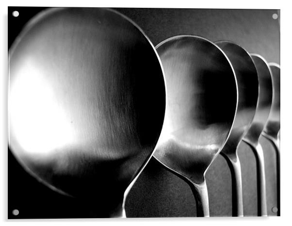 Soup Spoons - Still Life Acrylic by Victoria Limerick