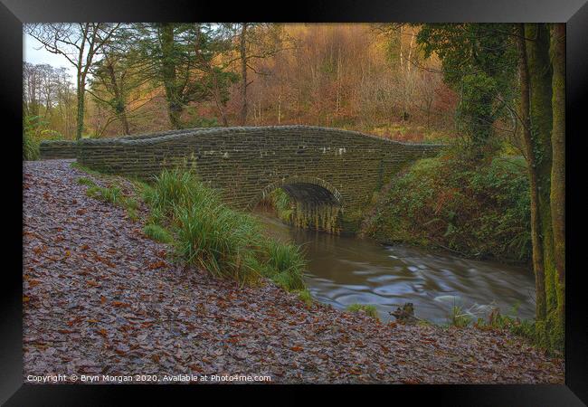 Small bridge at Penllergare valley woods Framed Print by Bryn Morgan