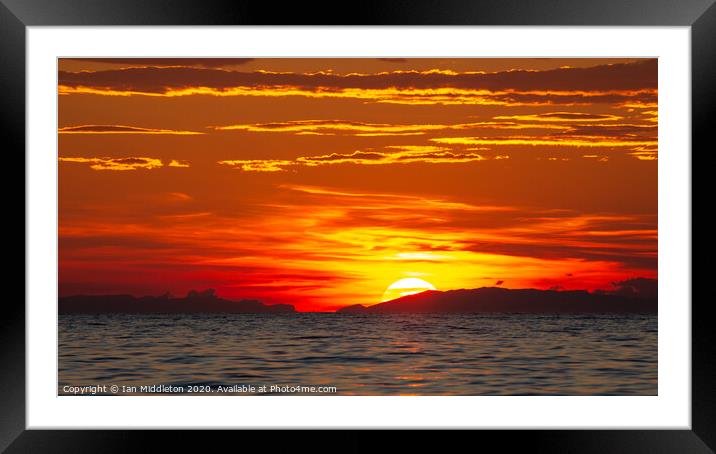 Sunset at Strunjan Framed Mounted Print by Ian Middleton