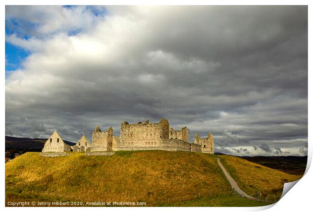 Ruthven Barracks near Kingussie Print by Jenny Hibbert