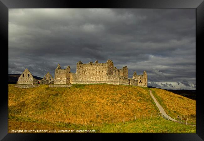 View of Ruthven Barracks on a stormy afternoon Framed Print by Jenny Hibbert