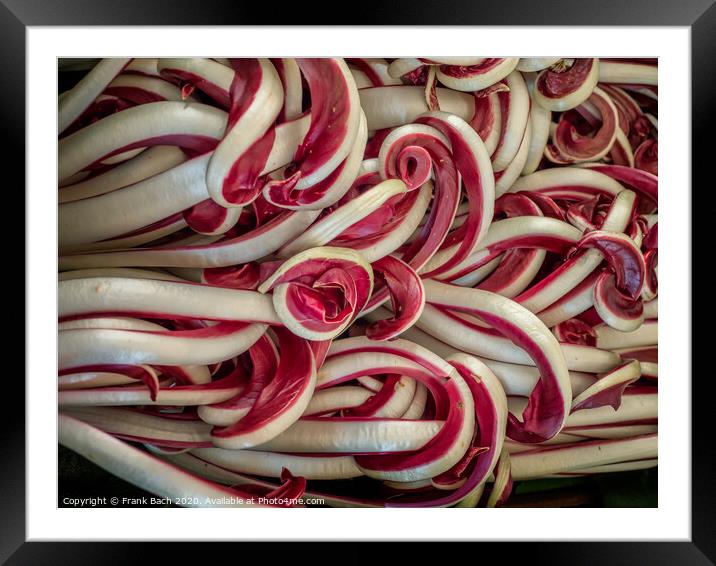 Red bitter chicory salad on a farmers market in Rome Framed Mounted Print by Frank Bach