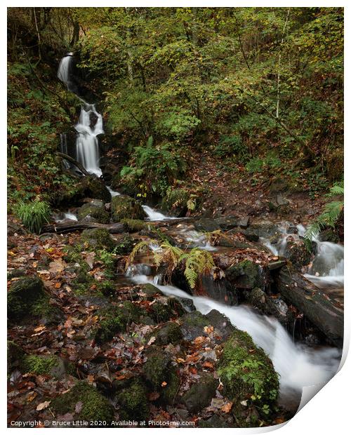 Dartmoor Waterfall Print by Bruce Little