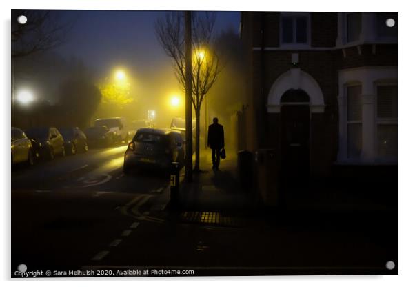 A walk in the fog at dawn Acrylic by Sara Melhuish