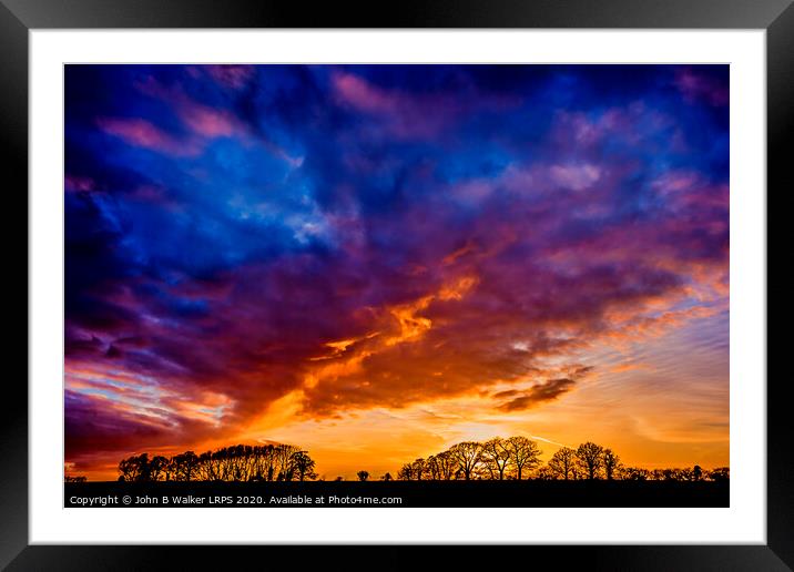 Winter Sunset Framed Mounted Print by John B Walker LRPS