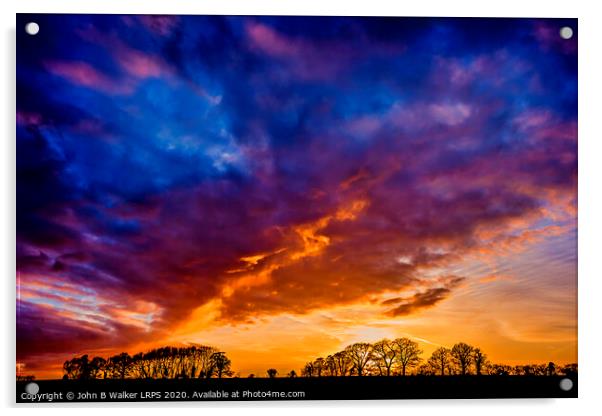 Winter Sunset Acrylic by John B Walker LRPS