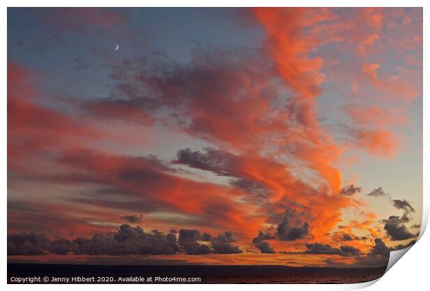 Sunsetting at Ogmore on sea South Wales Print by Jenny Hibbert