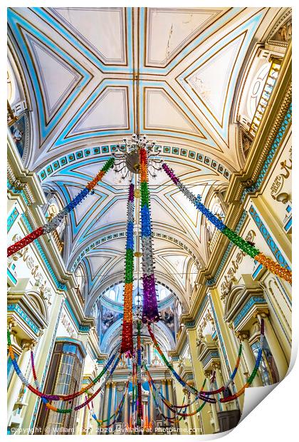 Colorful Basilica Altar Ceiling Church of Immaculate Concepcton Print by William Perry