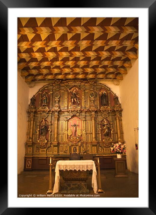 Chapel Interior Mission Dolores Saint Francis de Assis San Franc Framed Mounted Print by William Perry