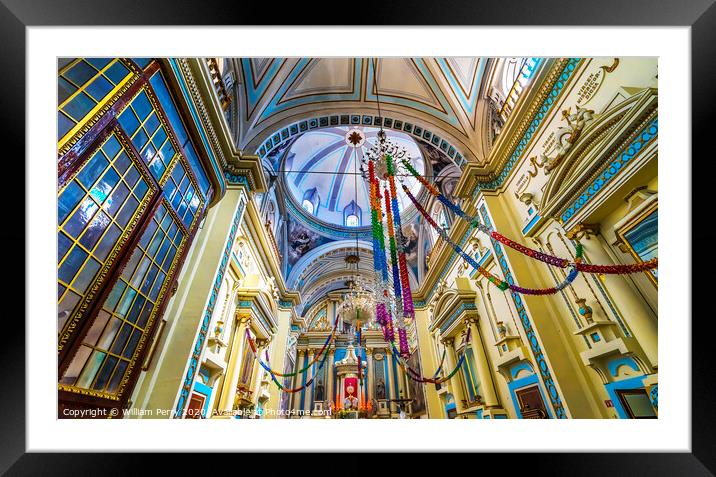 Colorful Basilica Altar Ceiling Church of Immaculate Concepcton Framed Mounted Print by William Perry