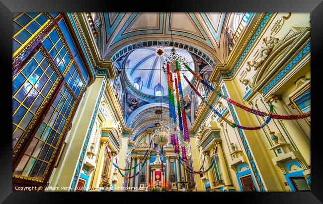Colorful Basilica Altar Ceiling Church of Immaculate Concepcton Framed Print by William Perry