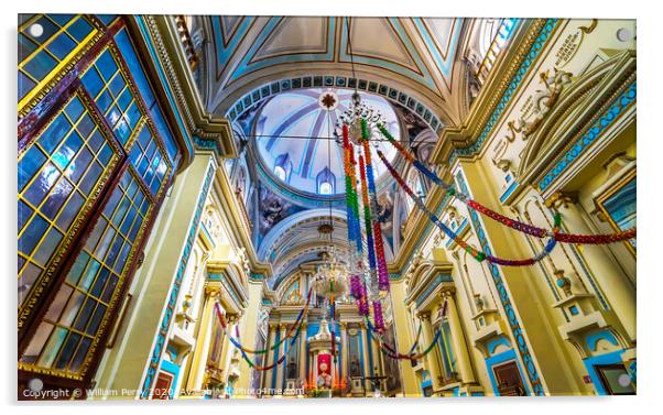 Colorful Basilica Altar Ceiling Church of Immaculate Concepcton Acrylic by William Perry