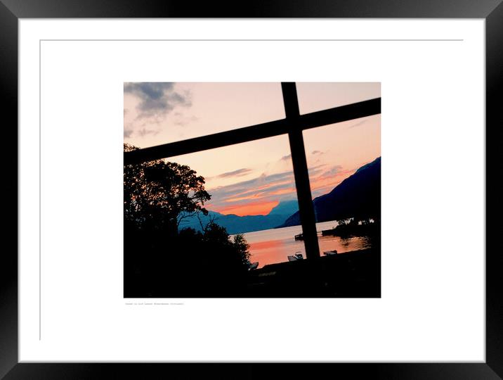 Sunset on Loch Lomond [Scotland] Framed Mounted Print by Michael Angus