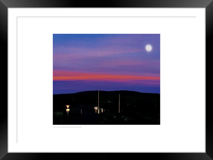 Moon on the Road (Scotland) Framed Mounted Print by Michael Angus