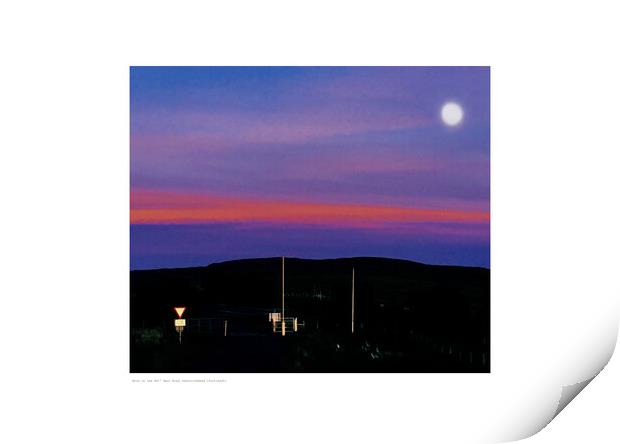 Moon on the Road (Scotland) Print by Michael Angus