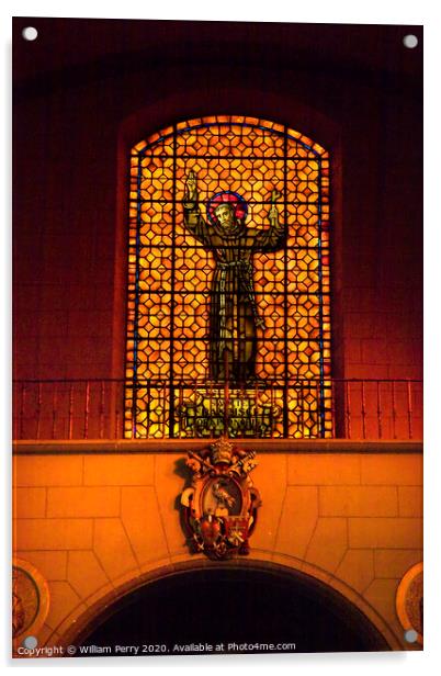 Saint Francis Stained Glass Mission Dolores San Francisco California Acrylic by William Perry