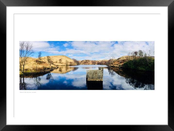 Reservoir with Concrete near Glen Fruin Framed Mounted Print by Michael Angus