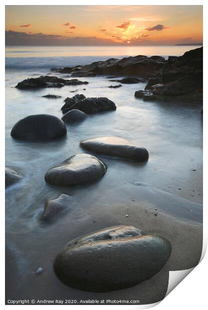 Sunset at Praa Sands Print by Andrew Ray