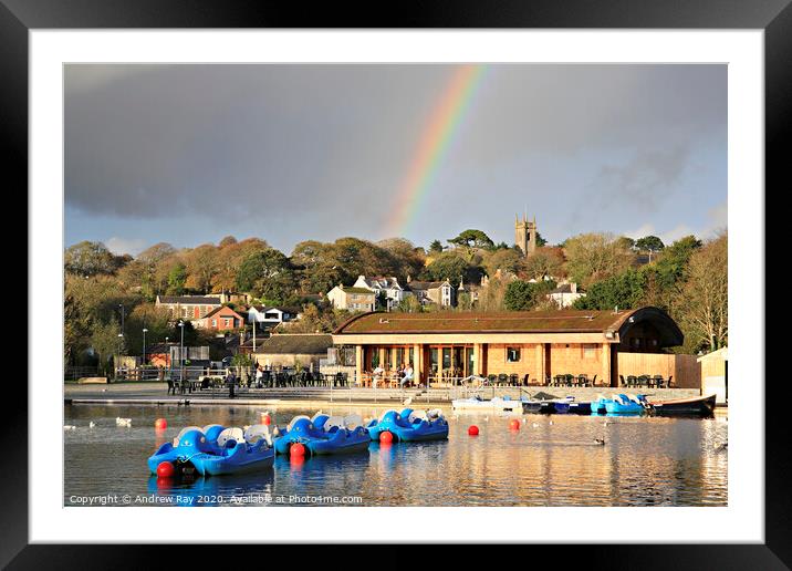 Helston Boating Lake Framed Mounted Print by Andrew Ray