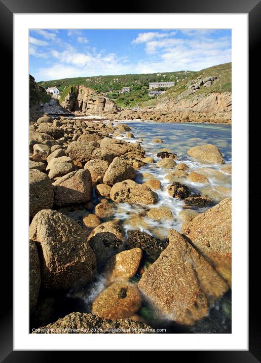 Porthgwarra Framed Mounted Print by Andrew Ray
