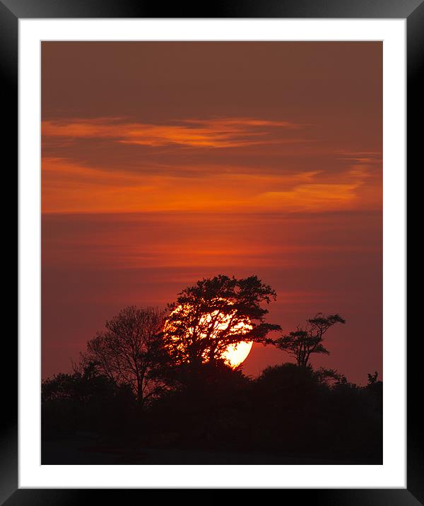 Crimson Sunset Framed Mounted Print by Mike Gorton