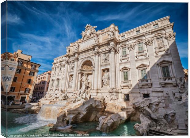Trevi fountain fontana in central Rome, Italy Canvas Print by Frank Bach