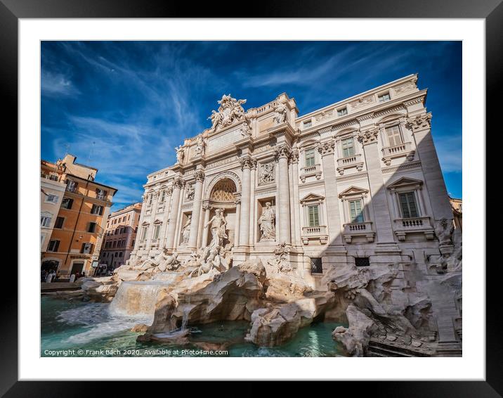 Trevi fountain fontana in central Rome, Italy Framed Mounted Print by Frank Bach