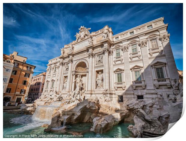 Trevi fountain fontana in central Rome, Italy Print by Frank Bach
