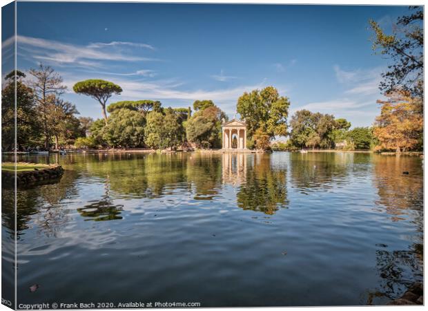 Asclepius Greek Temple in Villa Borghese, Rome Italy Canvas Print by Frank Bach