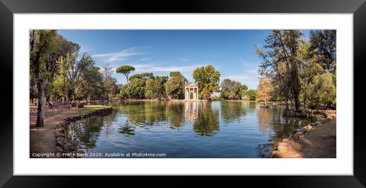 Asclepius Greek Temple in Villa Borghese, Rome Italy Framed Mounted Print by Frank Bach