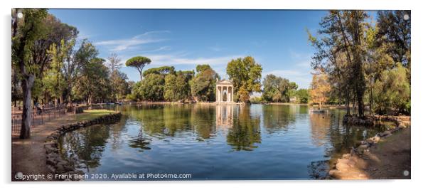 Asclepius Greek Temple in Villa Borghese, Rome Italy Acrylic by Frank Bach