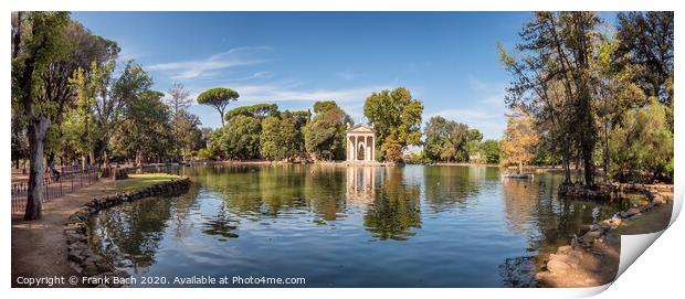 Asclepius Greek Temple in Villa Borghese, Rome Italy Print by Frank Bach