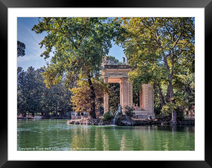 Asclepius Greek Temple in Villa Borghese, Rome Italy Framed Mounted Print by Frank Bach